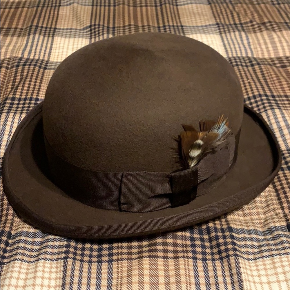 Brown belfry hat